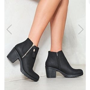 Black Low Heel Ankle Booties